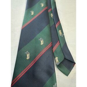 Men's Golf Neck Repp Tie Gino Resillio Italian Style Dad Tie Golf Bag Motif Silk
